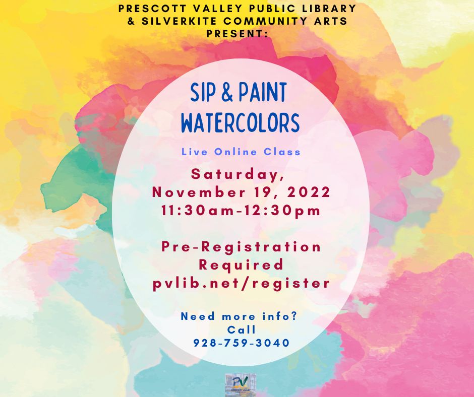 Sip and Paint Watercolors Preregistration required Virtual Online